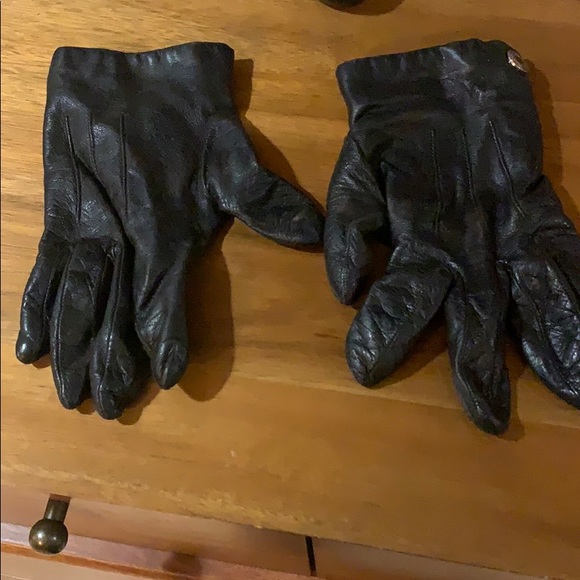 Coach Black Leather Gloves Size 7.5